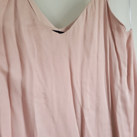 Blush flowy spaghetti strap silk relaxed dress - Picture 3 of 3